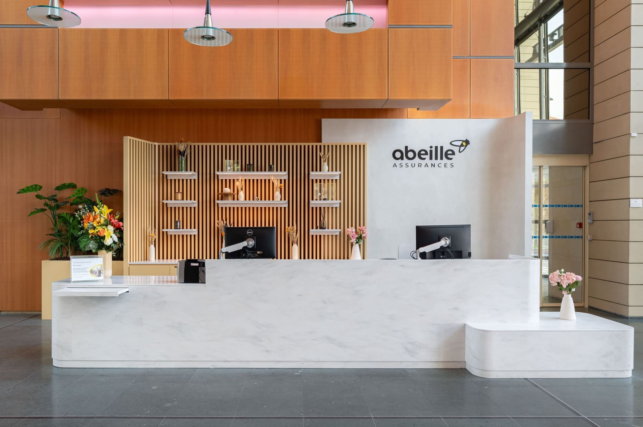 Aménagement d'un espace d'accueil dans des bureaux professionnels